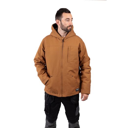 Caterpillar Hooded Sherpa Lined Jacket Bronze