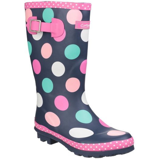 Children's Cotswold Dotty Jnr Pull On Wellington Boot Multicoloured
