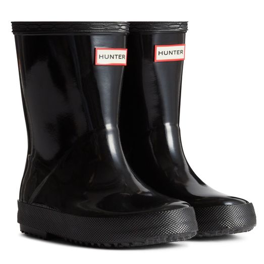 Children's Hunter Kids First (Gloss) Wellington Black