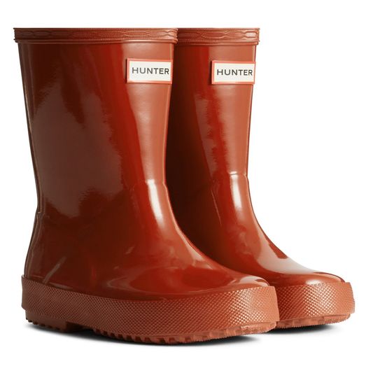 Children's Hunter Kids First (Gloss) Wellington Military Red