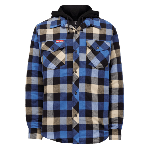 Hard Yakka Quilted Flannel Shacket Blue