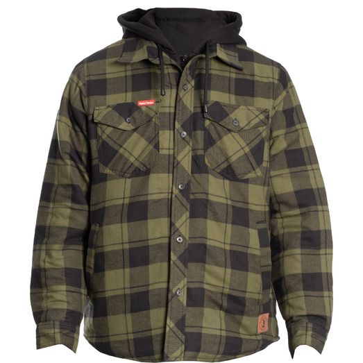 Hard Yakka Quilted Flannel Shacket Fern