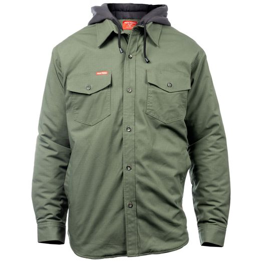 Hard Yakka Quilted Solid Shacket Military Green