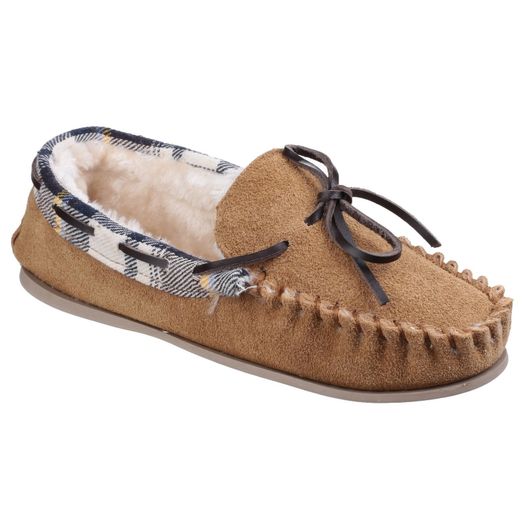 Ladies Cotswold Kilkenny Moccasin Slipper Tan