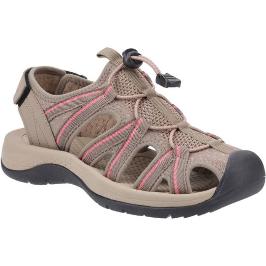 Ladies Cotswold Upton Sandal Taupe/Pink