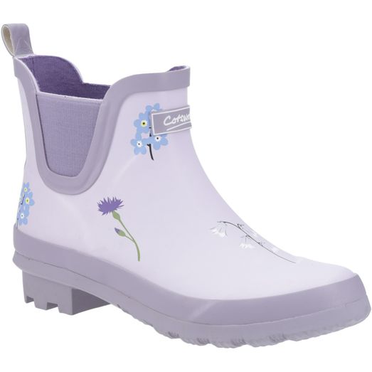 Ladies Cotswold Wildflower Ankle Wellingtons Lilac