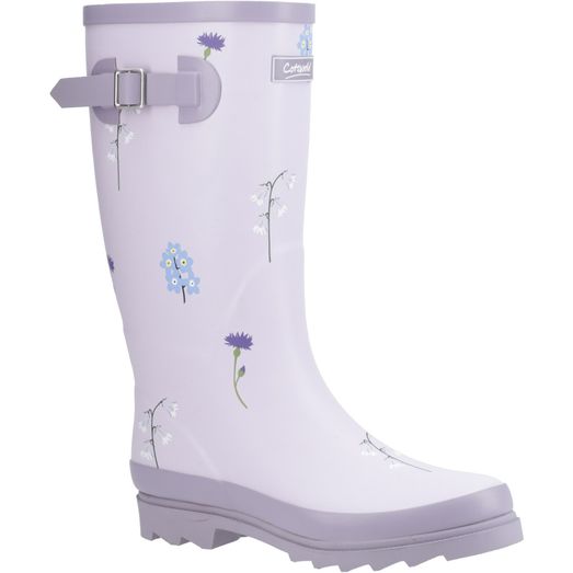 Ladies Cotswold Wildflower Tall Wellingtons Lilac