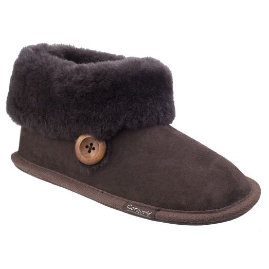 Ladies Cotswold Wotton Sheepskin Bootie Chocolate