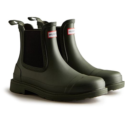 Ladies Hunter Commando Chelsea Boots Dark Olive Green