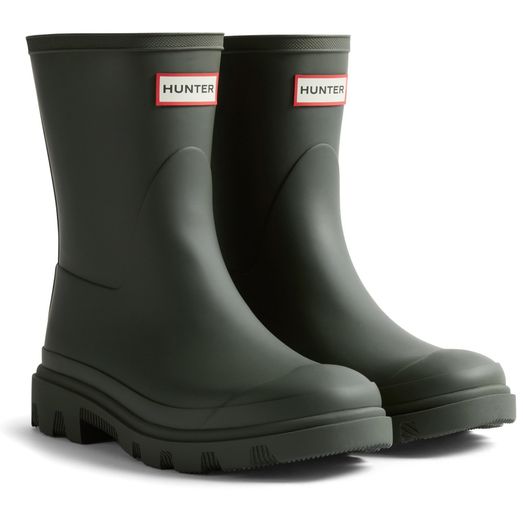 Ladies Hunter Downpour Short Boot Dark Olive Green
