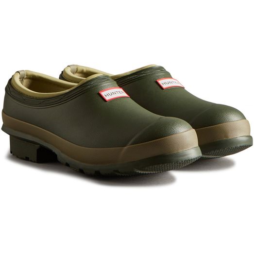 Ladies Hunter Gardener Clogs Dark Olive Green/Clay