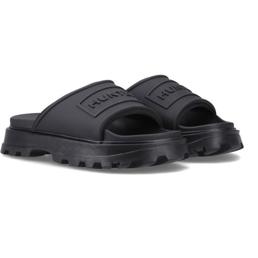 Ladies Hunter Moulded Stacked Slider Black