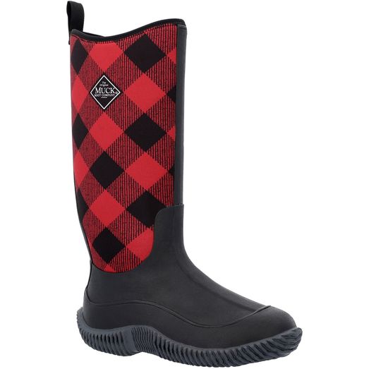 Ladies Muck Boots Hale Tall Wellington Black/Buffalo Plaid