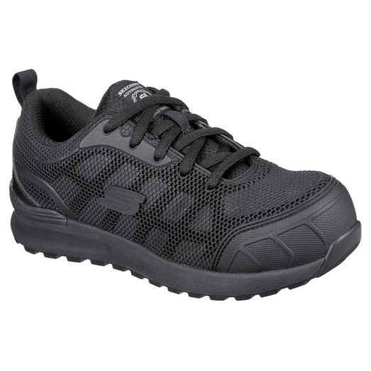 Ladies Skechers Workwear Bulklin Ayak Safety Shoes Black/Black