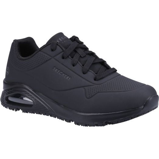 Ladies Skechers Workwear Work Relaxed Fit: Uno SR Safety Shoe Black