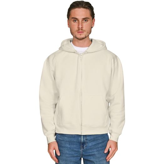 Casual Classics Combed 280 Boxy Oversize Zip Hood - Ecru