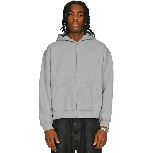 Casual Classics Premium Combed 330 Boxy Oversize Tall Zip Hood - Ash Grey