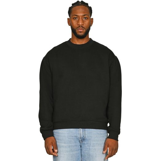 Casual Classics Premium Combed 330 Boxy Oversized Extended Neck Tall Sweatshirt - Black