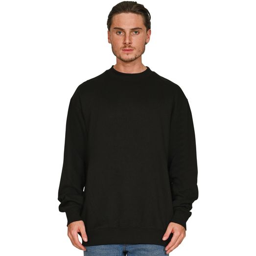 Casual Classics Premium Combed 330 Oversize Extended Neck Tall Sweatshirt - Black