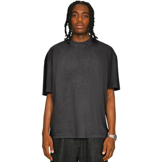 Casual Classics Ringspun Combed 180 Acid Wash Oversize Extended Neck T-Shirt - Acid Charcoal