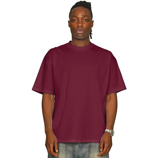 Casual Classics Supreme Organic Combed 350 Oversize Extended Neck T-Shirt - Burgundy