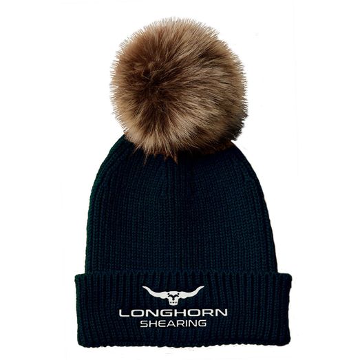Longhorn Shearing Bobble Hat Black
