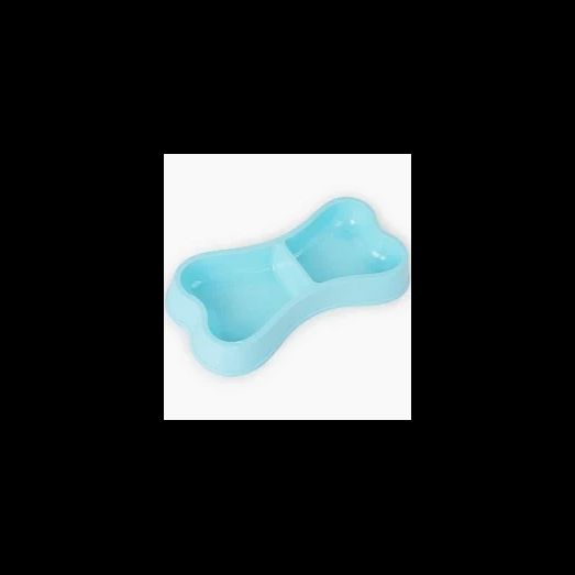 Companion Plastic Bone Shaped Dog Bowl - Blue