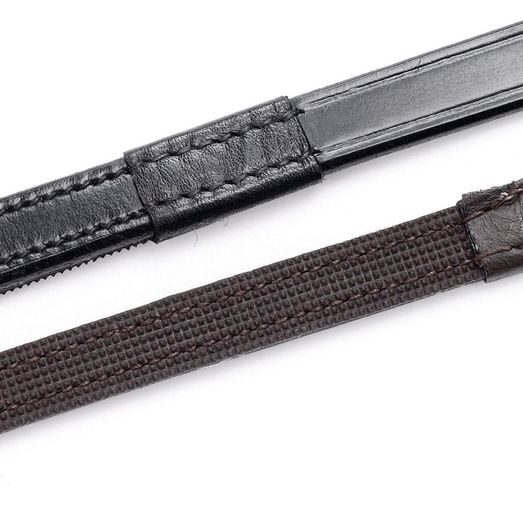 Hy Equestrian Half Rubber Show Reins - Brown
