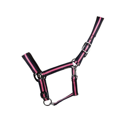 Hy Equestrian Ink Head Collar - Navy/Pink