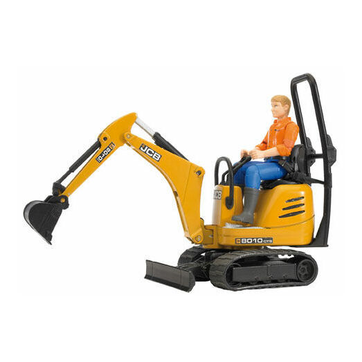 Bruder JCB Micro Excavator 8010 CTS & Construction Worker Toy 1:16