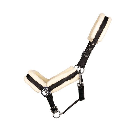 Hy Equestrian Luxury Faux Fur Head Collar - Black