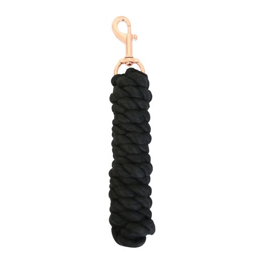 Hy Equestrian Rose Gold Lead Rope - Black/Rose Gold
