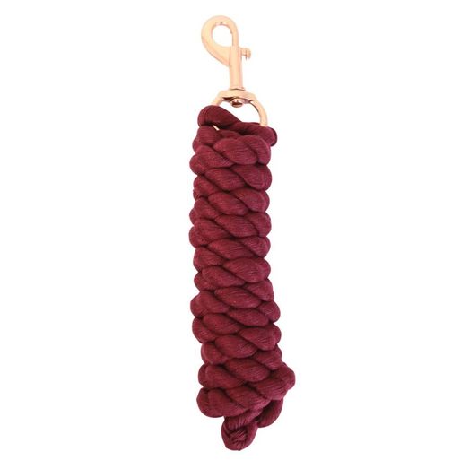 Hy Equestrian Rose Gold Lead Rope - Maroon/Rose Gold