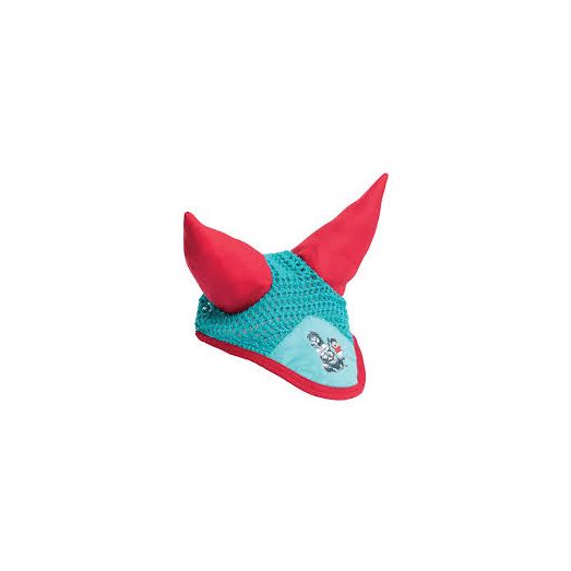 Hy Equestrian Thelwell Collection The Greatest Fly Veil - Turquoise/Red