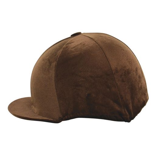 Hy Equestrian Velour Soft Velvet Hat Cover - Brown