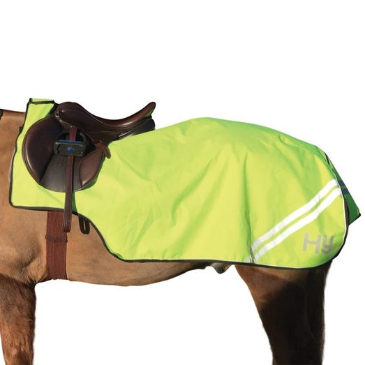 Reflector Fleece Exercise Sheet by Hy Equestrian - Yellow