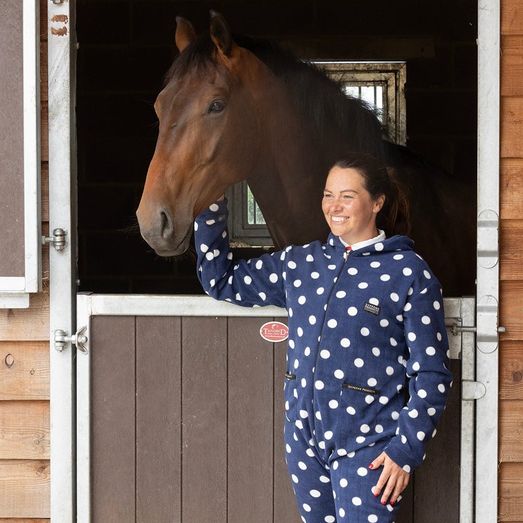 Supreme Products Adult's Dotty Fleece Onesie - Noble Navy