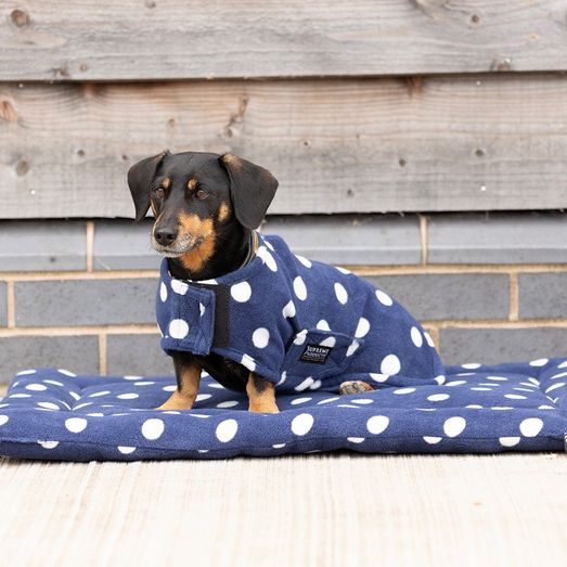 Supreme Products Dotty Fleece Dog Coat - Noble Navy