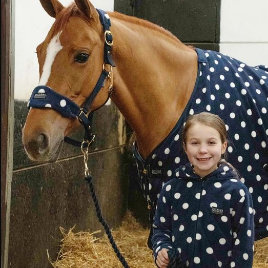 Supreme Products Dotty Fleece Head Collar &amp; Lead Rope - Noble Navy