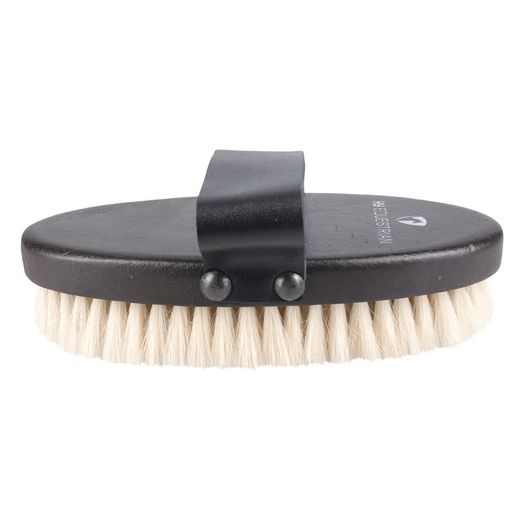 Hy Equestrian Deluxe Goat Hair Wooden Body Brush - Dark Brown