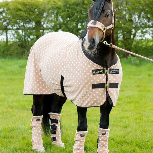 Supreme Products Dotty Fleece Rug - Luxurious Latte - 4'0"