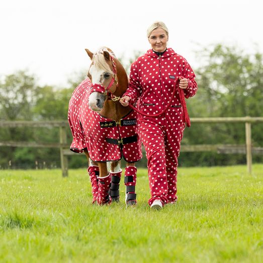 Supreme Products Dotty Fleece Boots - Rich Raspberry - Small Pony