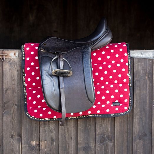 Supreme Products Dotty Fleece Saddle Pad - Rich Raspberry - Pony
