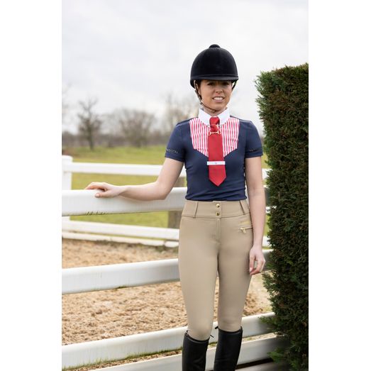 Supreme Products Short Sleeve Champion Show Rider Competition Shirt with Zip - Medium
