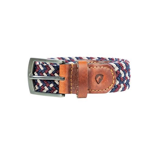 Hy Equestrian Woven Elastic Belt - Navy/Wine - Large/X Large