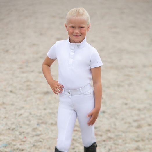 Hy Equestrian Cadiz Mizs Show Shirt - White/Silver