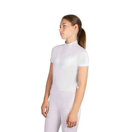 Hy Equestrian Cadiz Mizs Show Shirt - White/Silver
