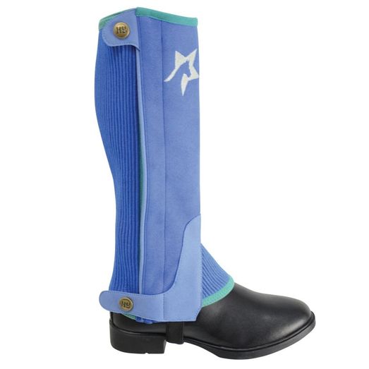 Hy Equestrian Children's Zeddy Three Tone Amara Chaps - Cobalt Blue/Petrol Blue/Turquoise - Child