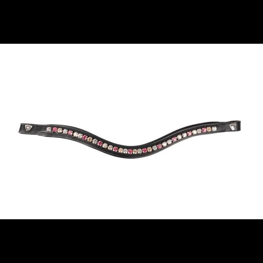 Propresicce Signature Curved Diamante Browband By Hy Equestrian With Rainbow Diamantes Black