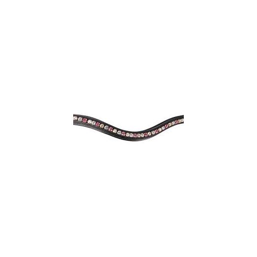 Propresicce Signature Curved Diamante Browband By Hy Equestrian With Silver Diamantes Brown